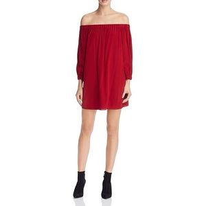 Alice + Olivia Desiree Off-the-Shoulder Silk Blend Dress